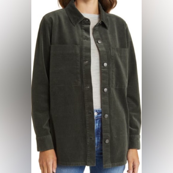 Eileen Fisher Jackets & Blazers - Eileen Fisher Organic Cotton Corduroy Shirt Jacket Womens Medium Olive Green